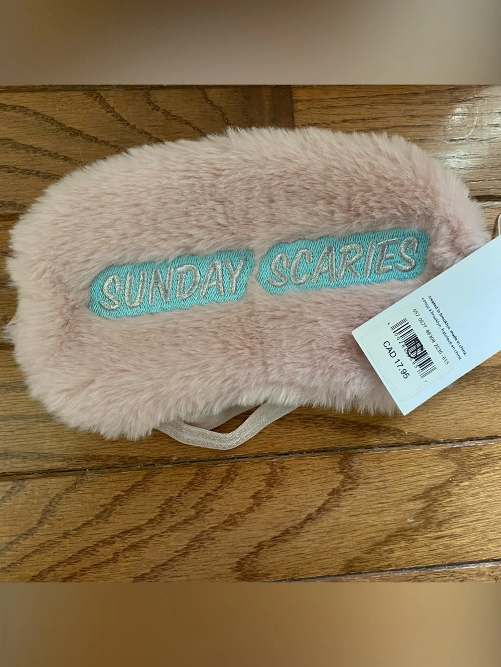FREE GIFT with $50+ Purchase - “Sunday Scaries” Pink Plush Adult Sleep Mask NWT